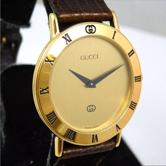GUCCI 3000M VINTAGE GOLD VINTAGE SWISS MADE WATCH QUARTZ F86 - Picture 3 of 12